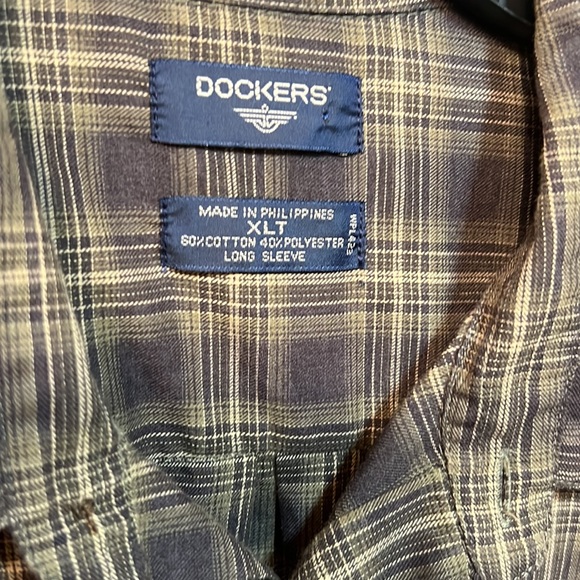 Dockers Mens Plaid Long Sleeve Button Down Shirt - Picture 3 of 6